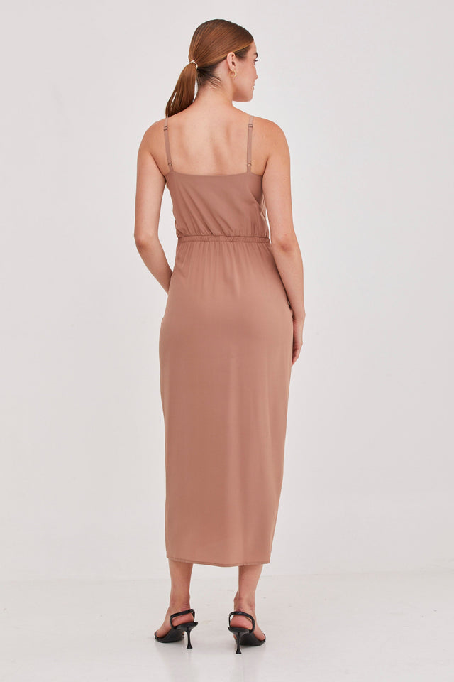 Nina Summer Silk Dress Nude